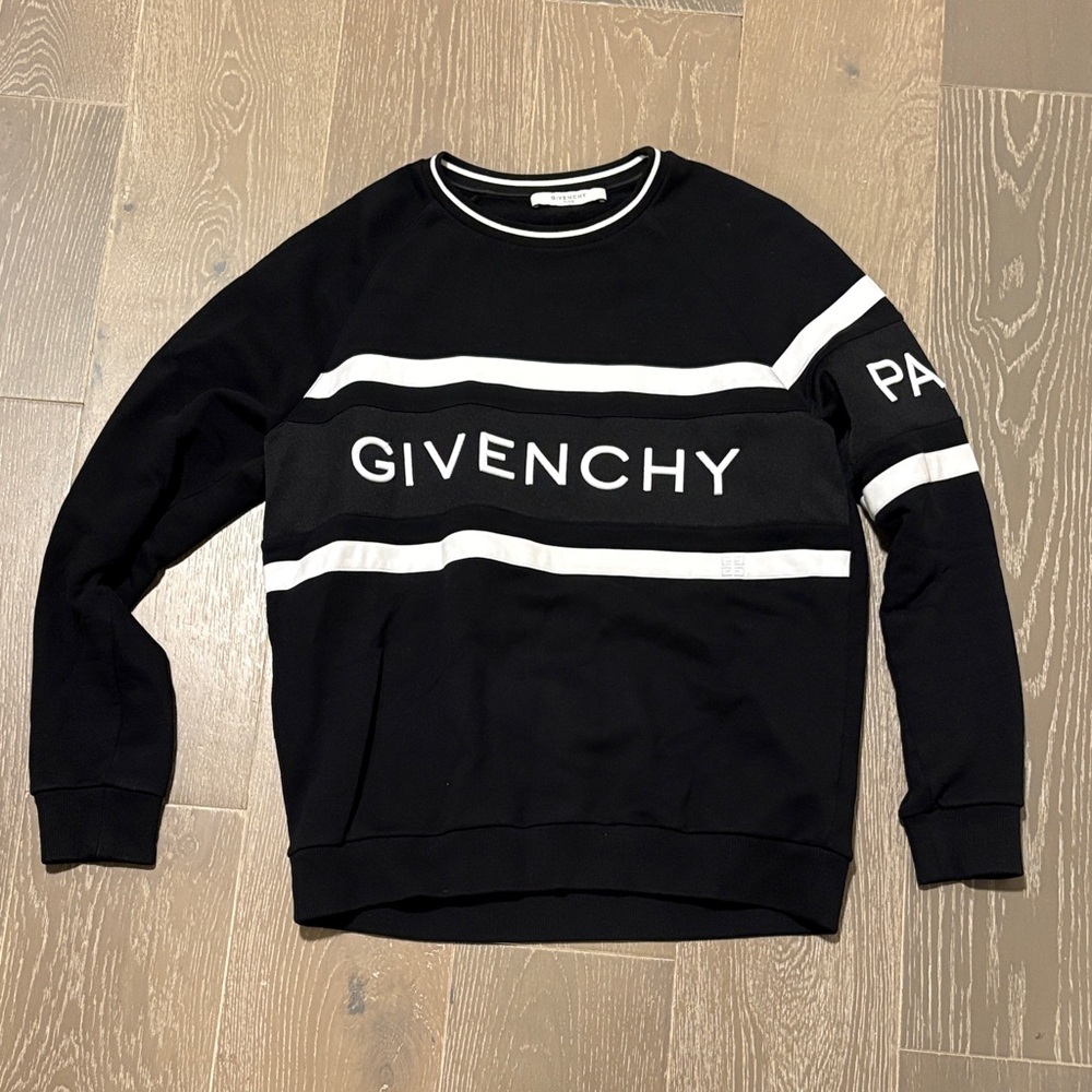 Givenchy Men's Sweater in Black with White Accents